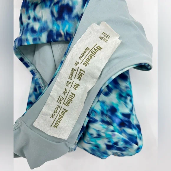 🆕 NWOT Athleta High Waist Swim Bottom Bikini Dark Lapis Blue Print Size Medium - Picture 13 of 14